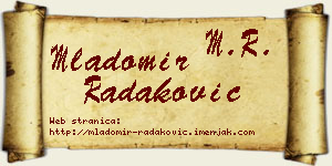 Mladomir Radaković vizit kartica